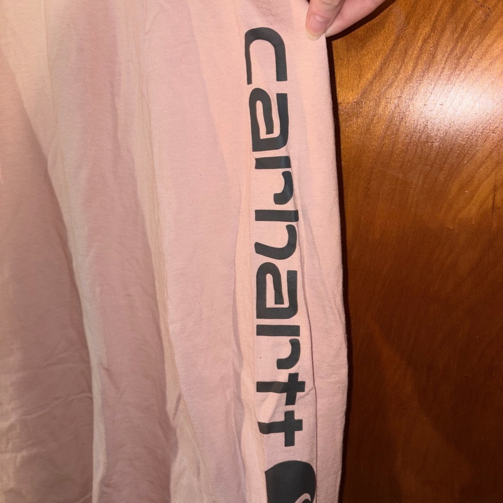 Carhartt Blush Pink Long Sleeve with Logo - Picture 4 of 6